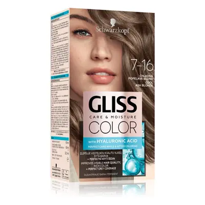 Schwarzkopf Gliss Color permanentní barva na vlasy odstín 7-16 Chladná popelavá blond 1 ks