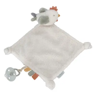 Little Dutch Little Farm Cuddle Cloth Chicken mazlicí dečka s klipem 1 ks