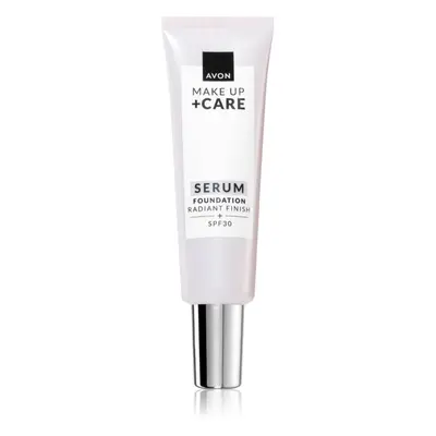 Avon Care + rozjasňující hydratační make-up SPF 30 odstín 230N Creamy Natural 30 ml