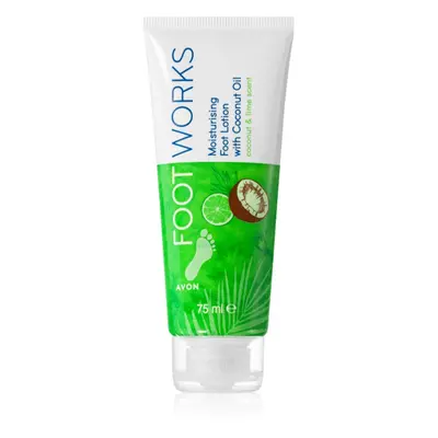 Avon Foot Works Coconut Oil hydratační mléko na nohy 75 ml