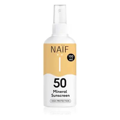 Naif Sun Mineral Sunscreen SPF 50 ochranný sprej na opalování SPF 50 voděodolný 100 ml