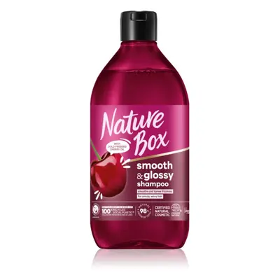 Nature Box Cherry uhlazující šampon pro nepoddajné a krepatějící se vlasy 385 ml