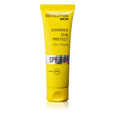 Revolution Skincare Sun Protect Shimmer rozjasňující ochranný krém SPF 50 50 ml