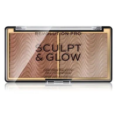 Revolution PRO Sculpt And Glow konturovací a rozjasňující paleta odstín Light-Medium 8 g