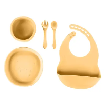 Zopa Silicone Set jídelní sada pro děti Mustard Yellow 1 ks