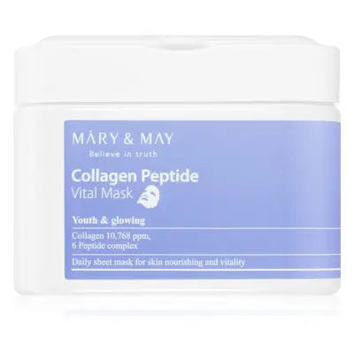 MARY & MAY Collagen Peptide Vital Mask sada plátýnkových masek s protivráskovým účinkem 30 ks