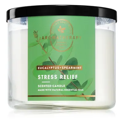 Bath & Body Works Stress Relief Eucalyptus & Spearmint vonná svíčka Stress Relief 411 g