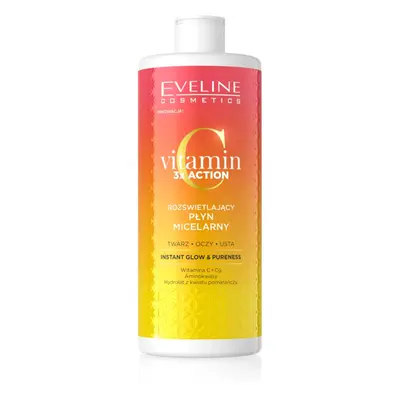 Eveline Cosmetics Vitamin C 3x Action micelární voda pro rozjasnění a hydrataci 500 ml