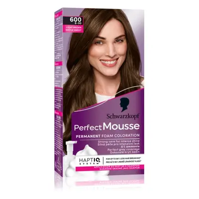 Schwarzkopf Perfect Mousse permanentní barva na vlasy odstín 600 Světle hnědý 1 ks