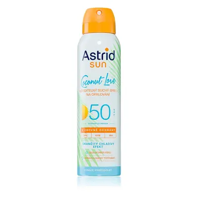 Astrid Sun Coconut Love chladivý neviditelný sprej na opalování SPF 50 s vysokou UV ochranou 150