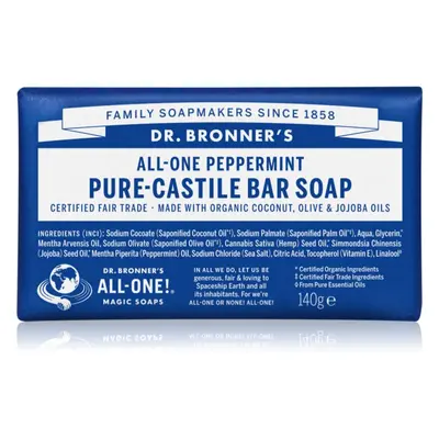 Dr. Bronner’s Peppermint tuhé mýdlo 140 g