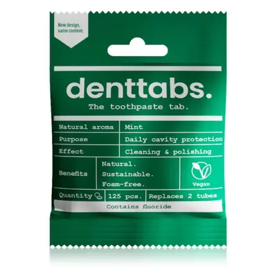 Denttabs Natural Toothpaste Tablets with Fluoride zubní pasta s fluoridem v tabletách Mint 125 t