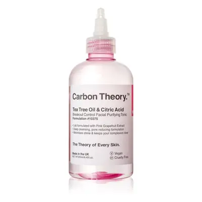 Carbon Theory Tea Tree Oil & Citric Acid hloubkově čisticí tonikum pro problematickou pleť, akné