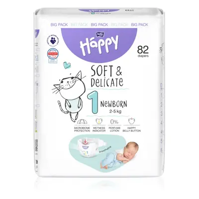 BELLA Baby Happy Soft&Delicate Size 1 Newborn jednorázové pleny 2-5 kg 82 ks