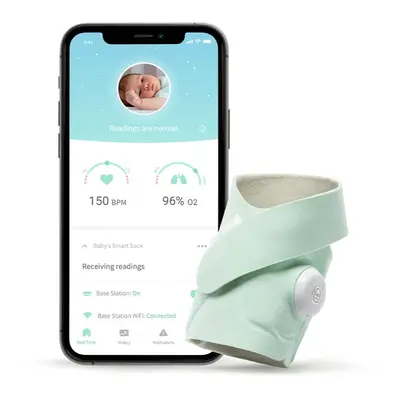 Owlet Smart Sock 3 0-18m chytrá ponožka Mint 2x1 pár