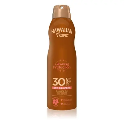 Hawaiian Tropic Glowing Protection Dry Oil Spray suchý olej na opalování ve spreji SPF 30 180 ml