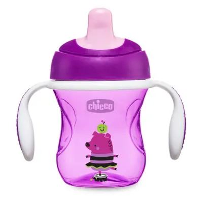 Chicco Train tréninkový hrnek s držadly 6m+ Violet 200 ml