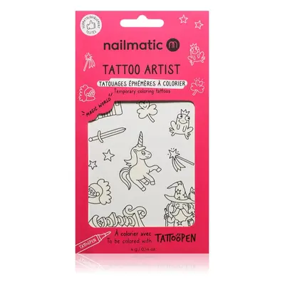 Nailmatic Tattoo Artist Temporary Coloring Tattoos tetování pro děti 3 y+ Magic World 9x16,3 cm