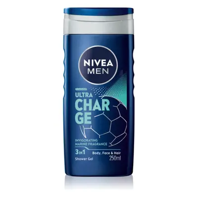 NIVEA MEN Ultra Charge energizující sprchový gel 3 v 1 250 ml