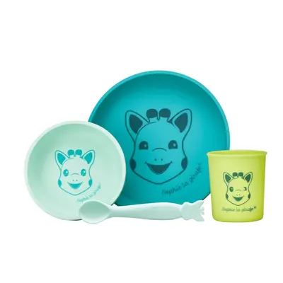 Sophie La Girafe Vulli Silicone Meal Set jídelní set Green 6m+