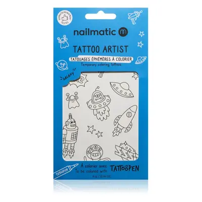 Nailmatic Tattoo Artist Temporary Coloring Tattoos tetování pro děti 3 y+ Galaxy 9x16,3 cm