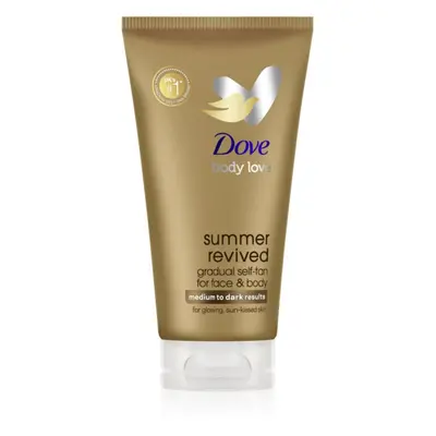 Dove Summer Revived samoopalovací mléko na obličej a tělo odstín Medium to Dark 75 ml