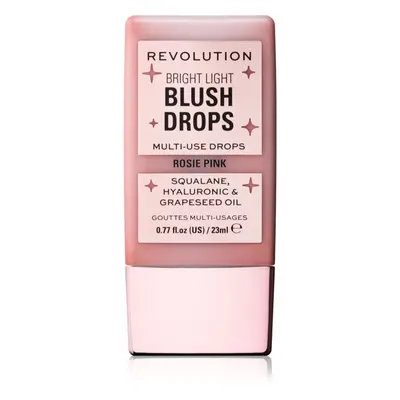 Makeup Revolution Bright Light Blush Drops tekutá tvářenka odstín Pink Rosie 23 ml