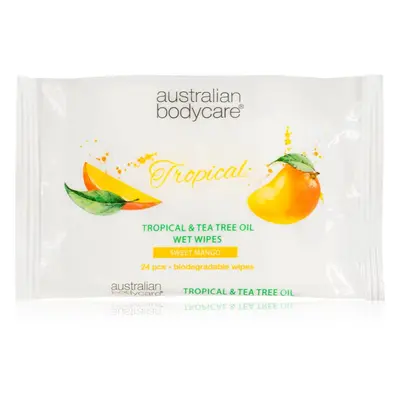 Australian Bodycare Tea Tree Oil & Mango vlhčené ubrousky na tělo a obličej 24 ks