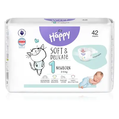 BELLA Baby Happy Soft&Delicate Size 1 Newborn jednorázové pleny 2-5 kg 42 ks