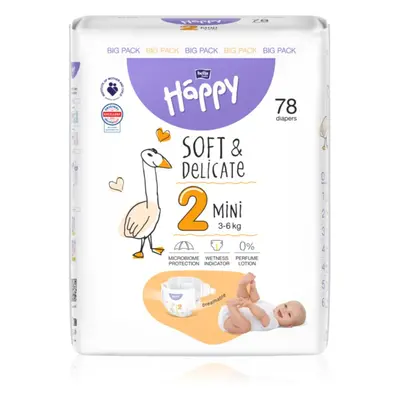 Bella Baby Happy Soft&Delicate Size 2 Mini jednorázové pleny 3-6 kg 78 ks