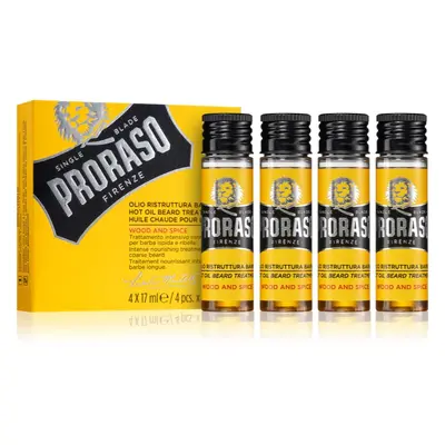 Proraso Wood and Spice Hot Set intenzivní olejová péče na tvrdé vousy 4 x 17 ml