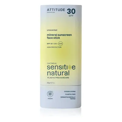 Attitude Sensitive Natural Face stick minerální krém na opalování v tyčince pro citlivou pleť 20