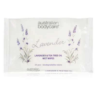 Australian Bodycare Tea Tree Oil & Lavender vlhčené ubrousky na obličej a tělo 24 ks