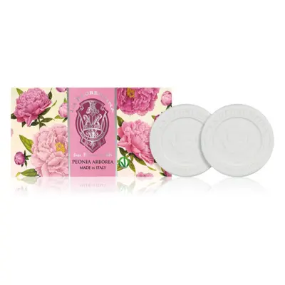 La Florentina Arboreal Peony Sculpted Soap Set přírodní tuhé mýdlo pivoňka 2x115 g