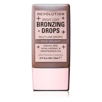 Makeup Revolution Bright Light Bronzing Drops tekutý bronzer odstín Deep Bronze Spice 23 ml