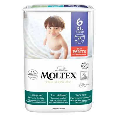 Moltex Pure & Nature XL Size 6 jednorázové plenkové kalhotky 14+ kg 18 ks