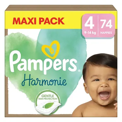 Pampers Harmonie Size 4 jednorázové pleny 9-14 kg 74 ks