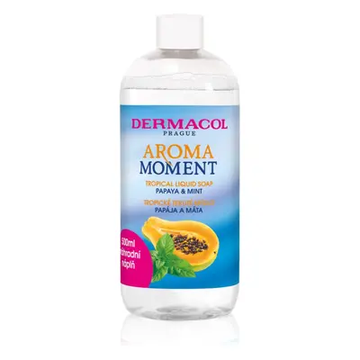 Dermacol Aroma Moment Papaya & Mint tekuté mýdlo na ruce náhradní náplň 500 ml