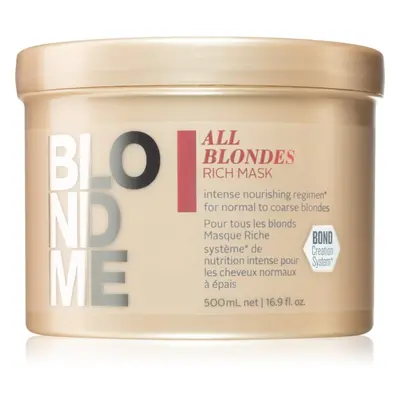 Schwarzkopf Professional Blondme All Blondes Rich vyživující maska pro hrubé vlasy 500 ml