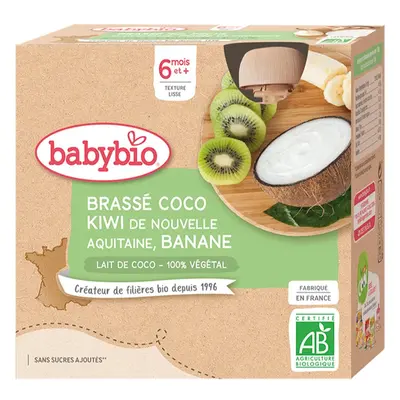 Babybio BIO kiwi a banán svačinka s kokosovým mlékem 4x85 g