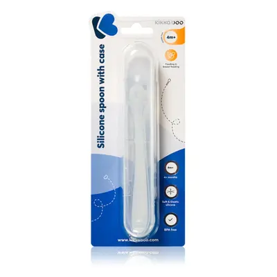 Kikkaboo Silicone Spoon in a Case lžička s pouzdrem 4 m+ Blue 1 ks