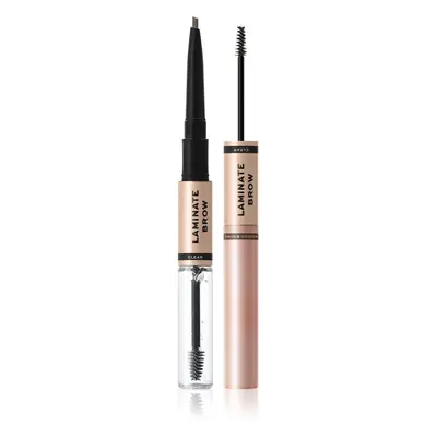 Makeup Revolution Laminate Brow tužka a gel na obočí odstín Medium Brown 2.1 g