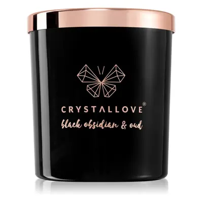 Crystallove Crystalized Scented Candle Black Obsidian & Oud vonná svíčka 220 g