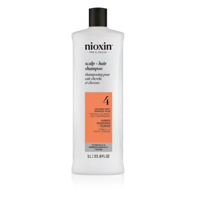 Nioxin System 4 Scalp + Hair Shampoo jemný šampon pro barvené a poškozené vlasy 1000 ml