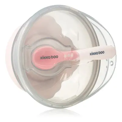 Kikkaboo Suction Bowl with Spoon miska s lžičkou s víčkem 4 m+ Pink 1 ks