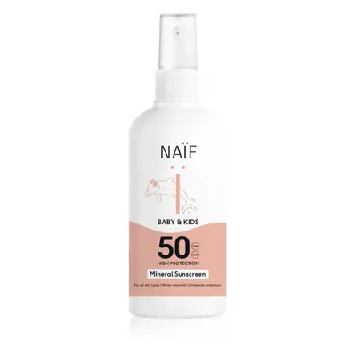 Naif Baby & Kids Mineral Sunscreen SPF 50 ochranný sprej na opalování pro děti 100 ml