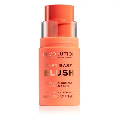 Makeup Revolution Fast Base tónovací balzám na rty a tváře odstín Peach 14 g