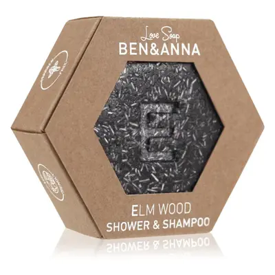 BEN&ANNA Love Soap Shower & Shampoo tuhý šampon a sprchový gel 2 v 1 Elm Wood 60 g