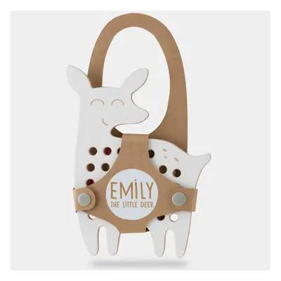 Milin Big Wooden Lacing Toy Little Deer Emily aktivity hračka 18 cm x 13 cm x 0,7 cm 1 ks