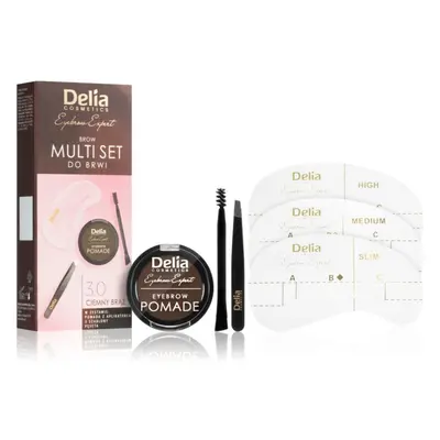 Delia Cosmetics Eyebrow Expert Zest sada na úpravu obočí odstín 3.0 Dark Brown 1 ks